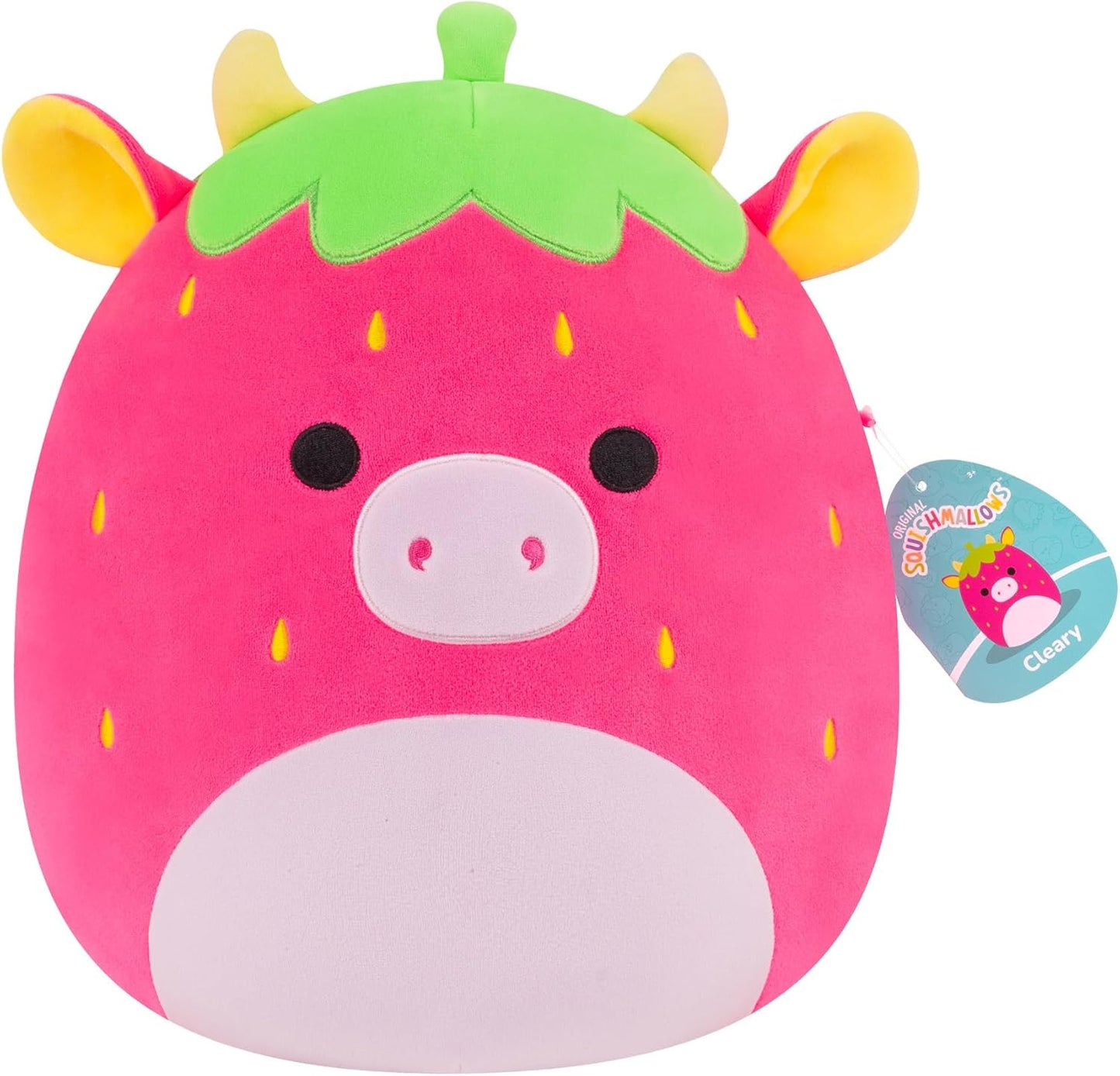 Squishmallows SQCR08584 - Cleary die Erdbeerkuh 30 cm, offizielles Jazwares Plüsch, superweiches Kuscheltier