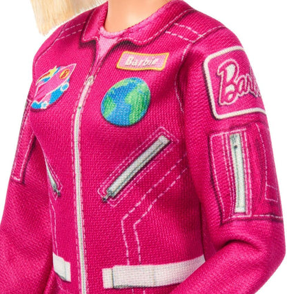 Barbie Profissões Astronauta - Boneca Fashion com Roupa Removível, Traje Espacial Rosa, Sapatos e Capacete - Profissão do Ano 2026, JKF77