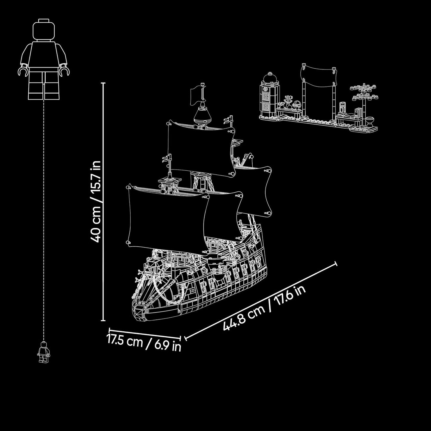 LEGO ONE PIECE Navio de Guerra da Marinha do Garp – Kit de Modelo de Barco com 8 Minifiguras (incluindo Zoro, Usopp e Nami) – Decoração para Quarto Infantil – Presente para Meninos, Meninas e Fãs a partir de 9 Anos – 75646