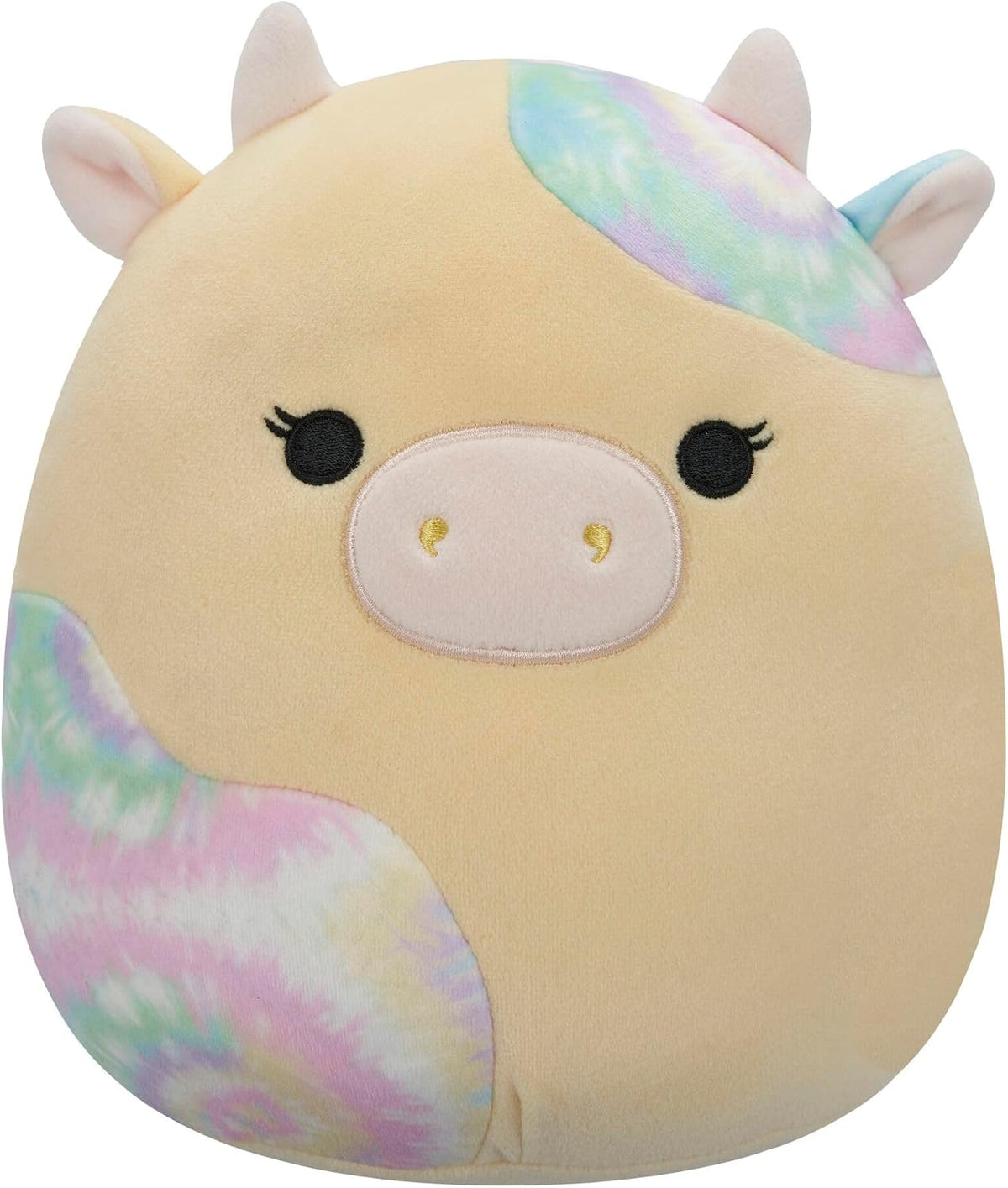 Squishmallows Original Rina, a Vaca Amarela com Manchas Tie-Dye, de 7,5 Polegadas – Pelúcia Oficial da Jazwares