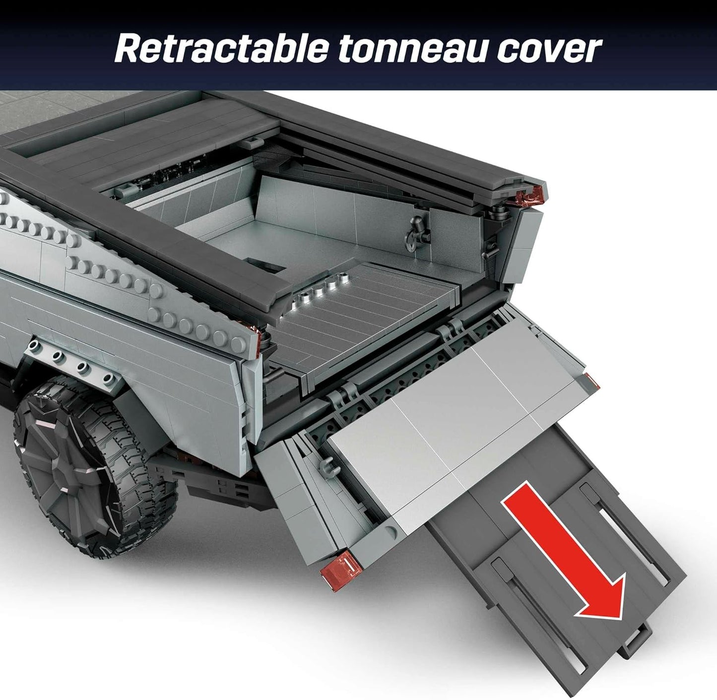 MEGA Brinquedo de construção de veículo Tesla para adultos, caminhão de colecionador Cybertruck com 3283 peças e acessórios, GWW84