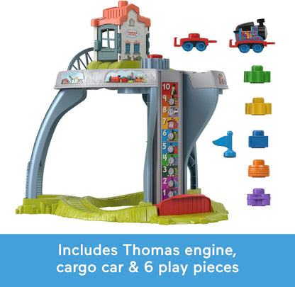 Thomas & Friends Brinquedo Infantil: Minha Primeira Mesa de Trem com Trilhos, Empilhamento de Carga e Atividades de Coordenação Motora Fina para Crianças a partir de 18 Meses, JDD70
