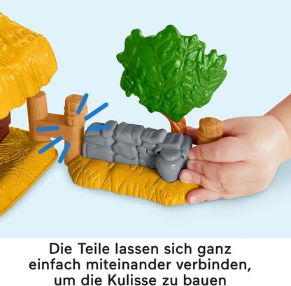 Fisher-Price Conjunto de presépio de brinquedo para crianças pequenas com luzes musicais e 18 peças para brincar de Natal, maiores de 1 ano, HMX70