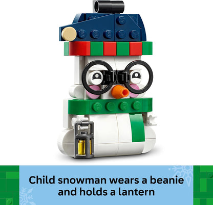 LEGO Enfeites de Boneco de Neve 40812 | Brinquedos para meninas e meninos a partir de 6 anos, kit de artesanato, 2 figuras e acessórios, decorações para pendurar na árvore, presente de Natal