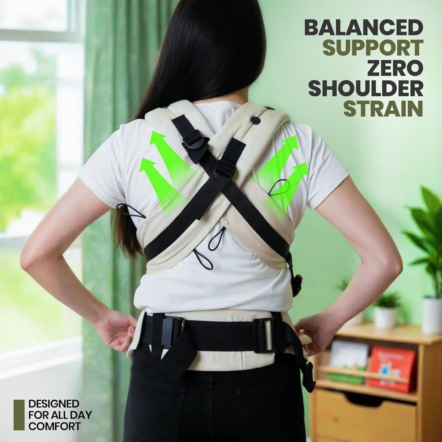 Canguru Ergonômico para Bebês Recém-Nascidos e Crianças Pequenas - 100% Algodão, Tecido Respirável, Canguru Ajustável com Opções de Carregamento Frontal e nas Costas - Canguru Macio e Estruturado para Mães e Pais - Cáqui