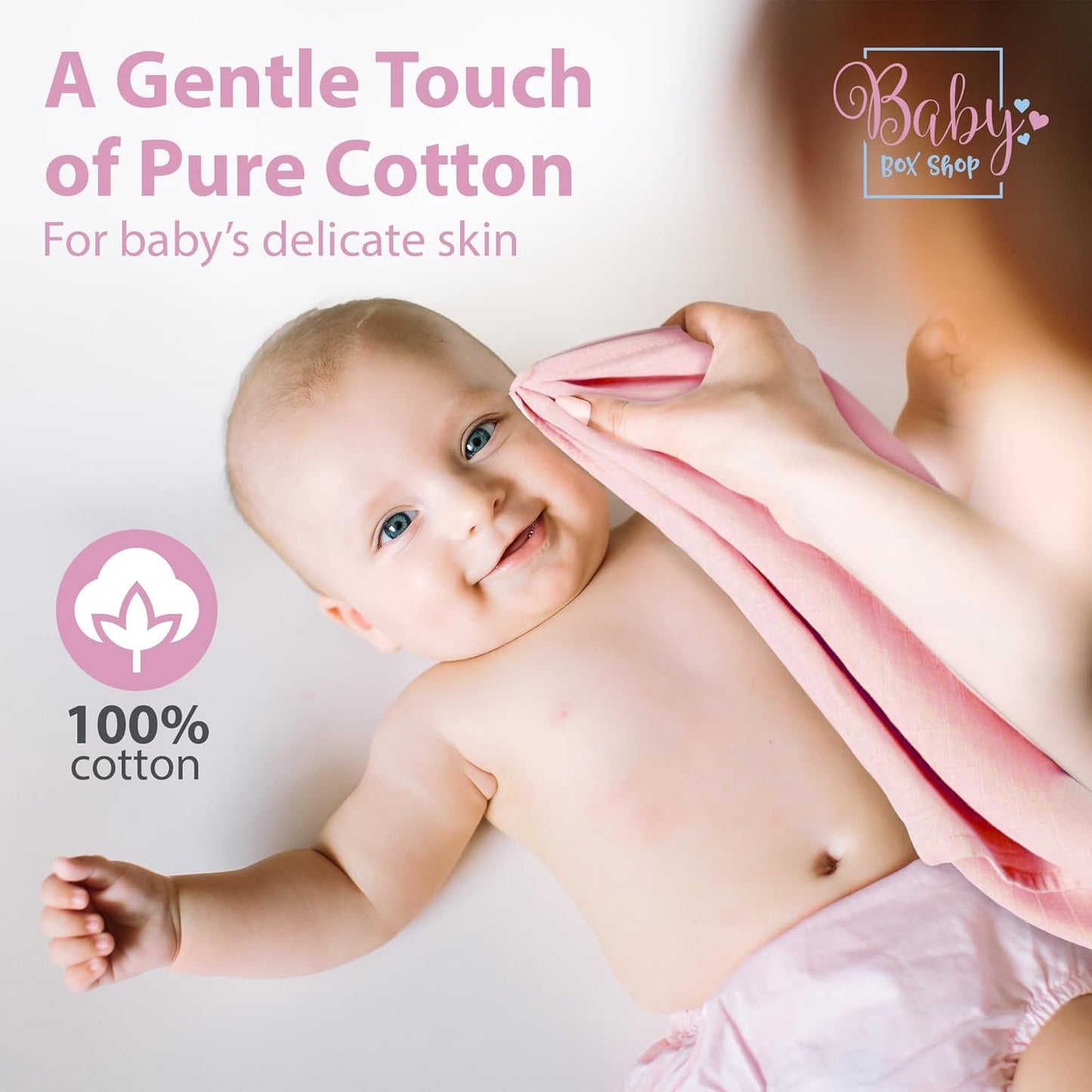 Baby Box Shop - Paninhos de musselina para bebês meninos, 100% algodão macio, para usar como capa de amamentação, paninhos de mão e paninhos de arroto, itens essenciais para bebês recém-nascidos