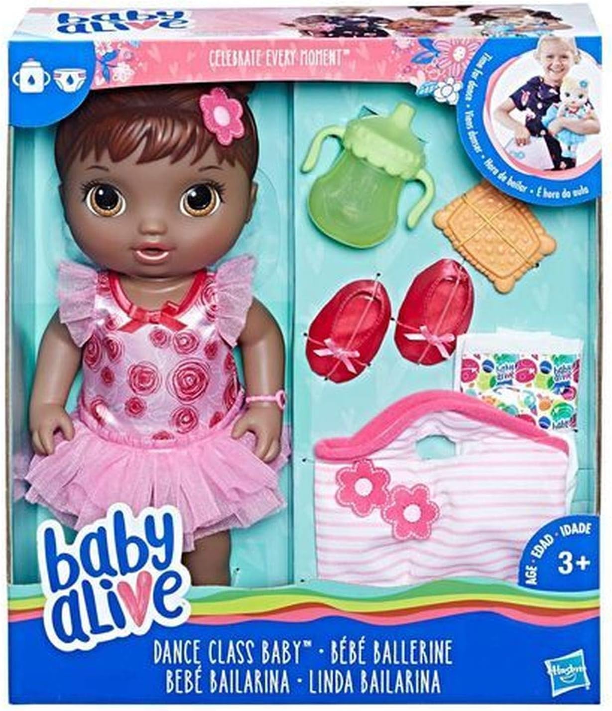 Baby Alive Aula de Dança Bebê Exclusivo Cabelo Preto