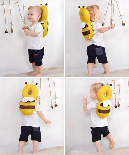 PandaEar Mochila de proteção para cabeça para bebês, protetor de cabeça para crianças pequenas que estão aprendendo a andar, almofada de proteção de cabeça ajustável e segura (amarela)