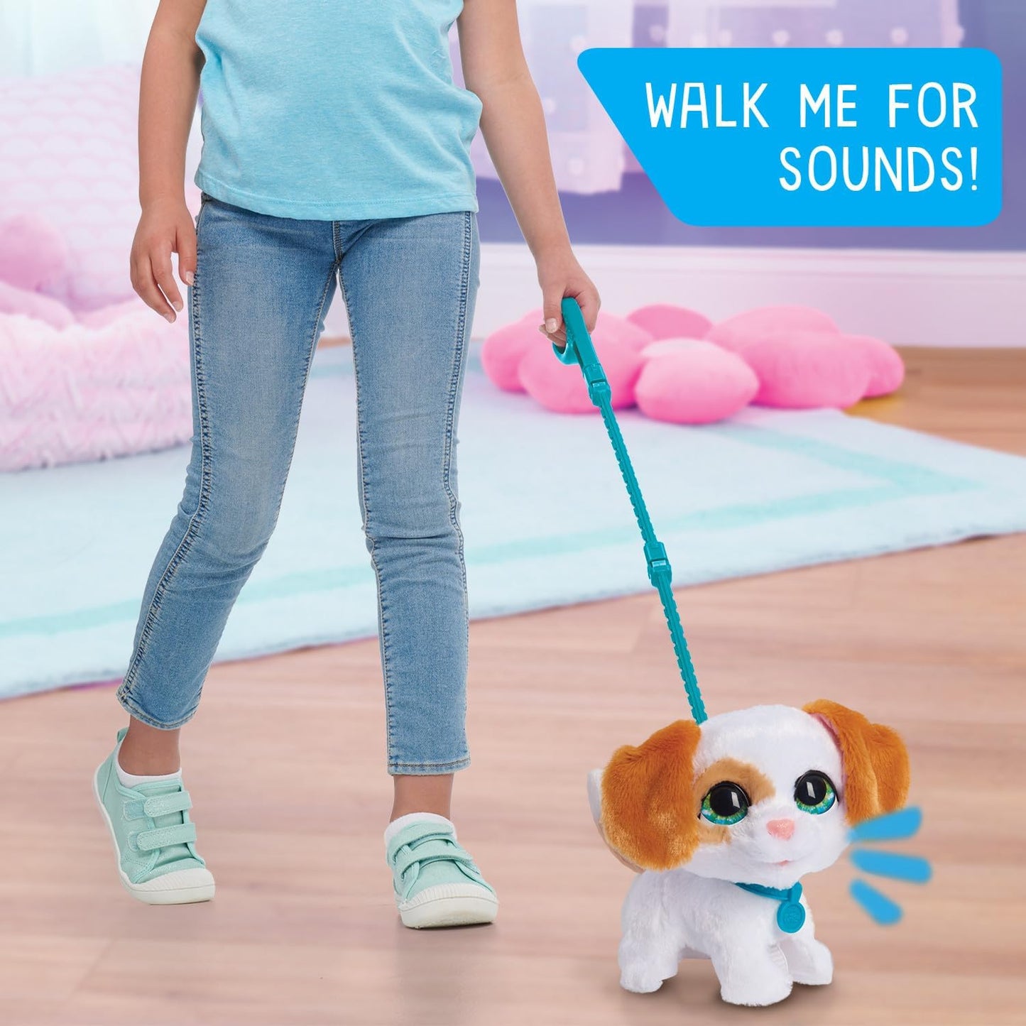 Just Play Brinquedo Interativo furReal Walk-A-Lots Big Wags, Cachorrinho de Pelúcia de 20 cm que Anda e Emite Sons, Brinquedo Infantil para Crianças a partir de 4 Anos
