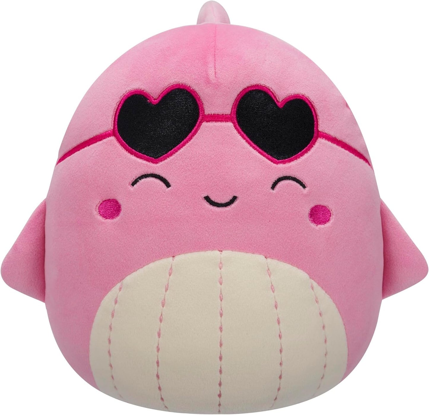 Squishmallows Original Val, a Baleia Rosa de 19 cm com Óculos de Sol em Formato de Coração - Pelúcia para o Dia dos Namorados