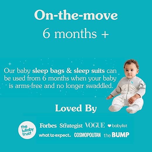 Love To Dream™ Macacão de dormir Organic Lite com pernas | Manga curta, cobertor vestível leve | 0,2 Tog Ideal para primavera e verão (24–27 °C) | Algodão lavável à máquina com almofadas antiderrapantes