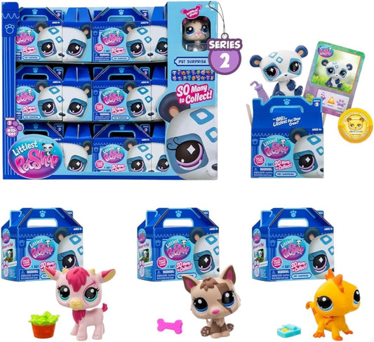 Littlest Pet Shop Conjunto completo de 18 caixas surpresa individuais Série 2 | Cada caixa surpresa contém 1 mini brinquedo LPS, 1 acessório, 1 cartão colecionável e 1 código virtual | Brinquedos colecionáveis