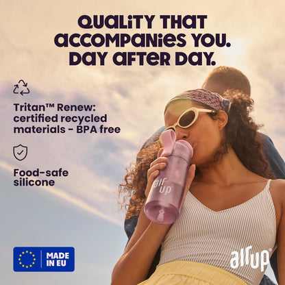 Garrafa de água AIR UP® Gen2, kit inicial original com cápsulas em 5 sabores | Garrafa de água de 600ml com sabor sem açúcar | Pode ser lavada na máquina de lavar louça, livre de BPA | Cor roxa