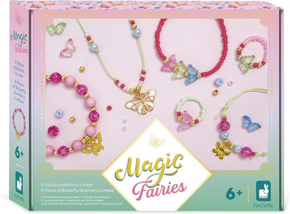 Janod - 6 Joias para Criar - Borboletas Temáticas - Les Ateliers Bijoux - Kit de Lazer Criativo Infantil - Motricidade fina e concentração - A partir dos 6 anos - J09172