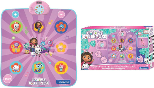 LEXIBOOK, Casa de Bonecas da Gabby, Tapete Eletrônico para Pista de Dança, Teclas Iluminadas, Alto-falante Integrado, Roxo, DM10GDH