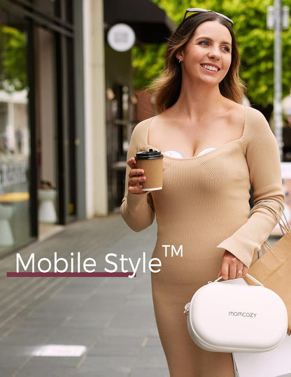 Bomba tira-leite Momcozy M6, estilo móvel, com viva-voz, bomba de amamentação vestível, ritmo ideal para mais leite, flange DoubleFit, mais adequada e discreta com 3 modos e 9 níveis, 24 mm (2 unidades, vermelho aconchegante)