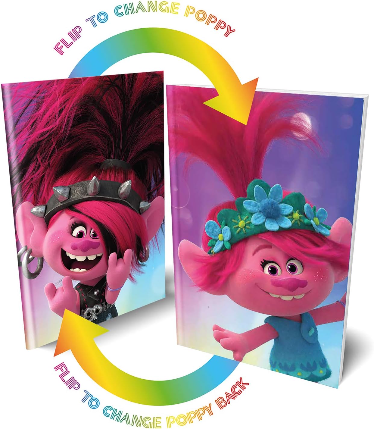 Caderno Lenticular da Turnê Mundial Trolls - Poppy to Rock Poppy