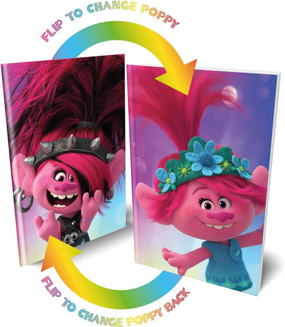 Caderno Lenticular da Turnê Mundial Trolls - Poppy to Rock Poppy