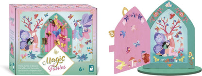 Janod - Porta de Madeira para Decorar Tema Fada - Para Pintar e Decorar - Les Atelier du Calme - Kit Lazer Criativo Infantil - Desenvolvimento Criatividade e Concentração - A partir de 6 Anos - J09169