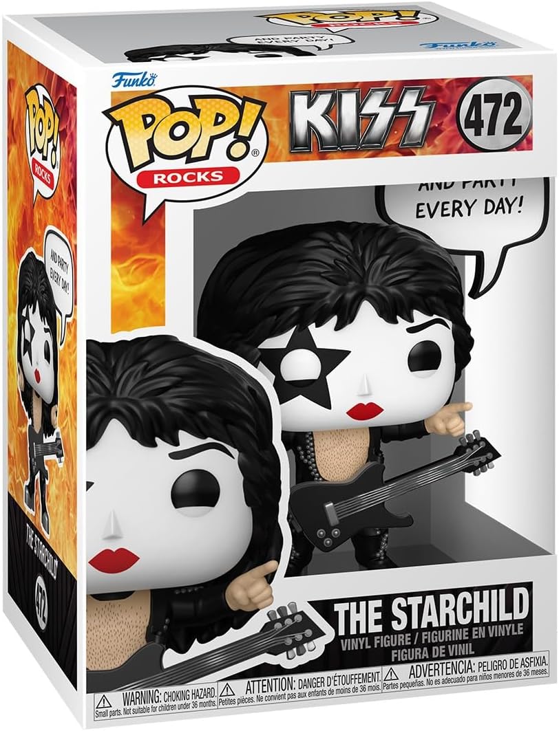 Funko Pop! Sayings: The Starchild - (R&R All Night) - KISS - Boneco colecionável de vinil - Ideia para presente - Produtos oficiais - Brinquedos para crianças e adultos - Fãs de música - Boneco modelo para colecionadores