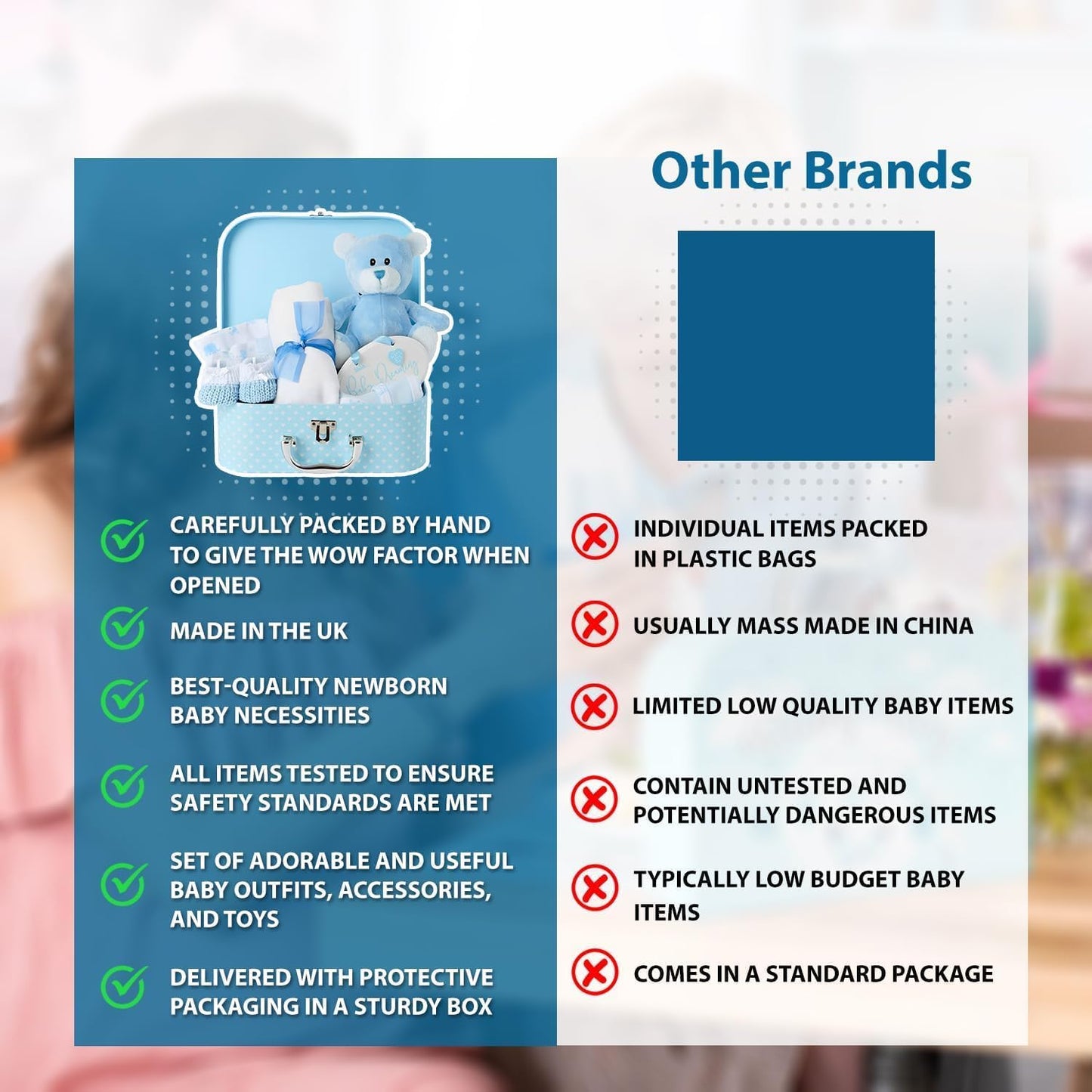 Presentes para meninos - Presentes para recém-nascidos, Presentes para chá de bebê, Cesta para bebês, Cesta para bebês, Presentes para meninas - 7 itens essenciais para meninas com cesta para recém-nascidos, Presentes para bebês