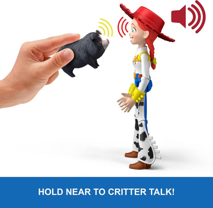 Mattel Disney e Pixar Toy Story 5 Jessie "Critter Talk" | Boneco de Ação Articulado de 30 cm (12 polegadas) com Jimmy Dean, Mais de 35 Sons e Frases do Filme, JKL99
