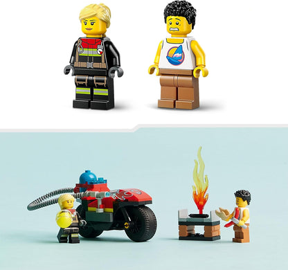 LEGO Urban Moto de Rescate de Bomberos, Set de Moto de Juguete para niños y niñas de 4 años en adelante, Incluye 2 minifiguras para Juego imaginativo, Idea de Regalo para vehículo