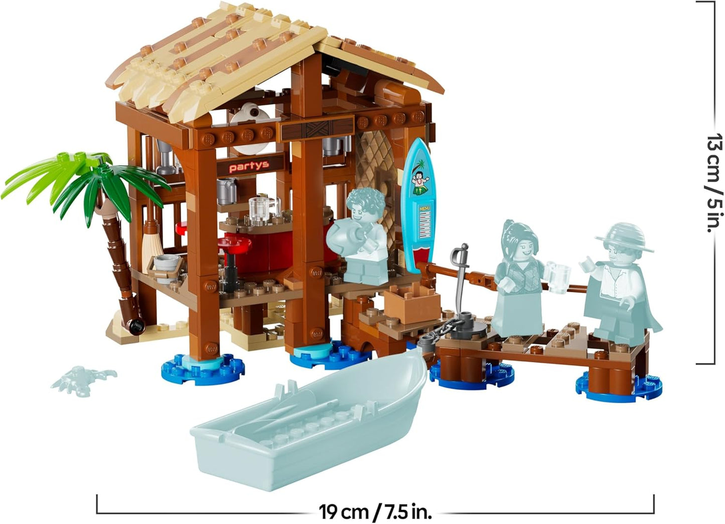 LEGO ONE PIECE Cabana da Vila do Moinho de Vento com Barco, Minifiguras do Jovem Luffy, Shanks e Makino, além de Acessórios, incluindo um Cartaz de Procurado - Presente de Anime para Meninos, Meninas e Fãs a partir de 8 Anos - 75636