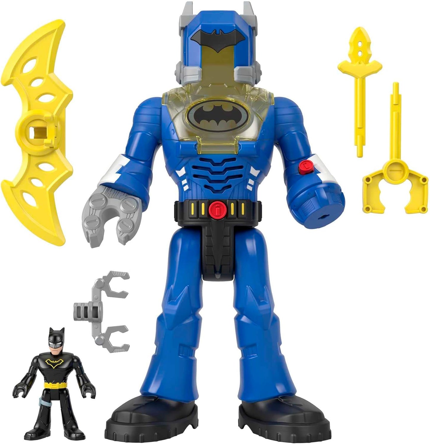 Imaginext DC Super Friends Batman Brinquedos Insider & Exo Suit Robô de 30 cm com Luzes e Sons mais Figura para Crianças a partir de 3 Anos, HGX98, Multicolorido, Médio