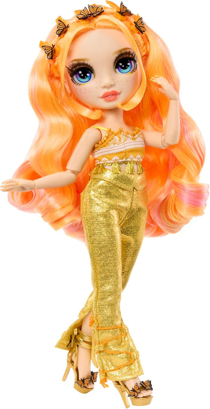 Rainbow High Style Icons Poppy - Boneca Fashion de 28cm com Cabelo Longo e Penteável, Acompanha uma Segunda Roupa Combinando e um Par de Sapatos, Flexível com 13 Pontos de Articulação.