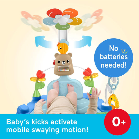 Fisher-Price Tapete de atividades 3 em 1 para bebês, com função de chute e balanço, brinquedo sensorial para desenvolvimento infantil a partir de 0 meses, JMT98