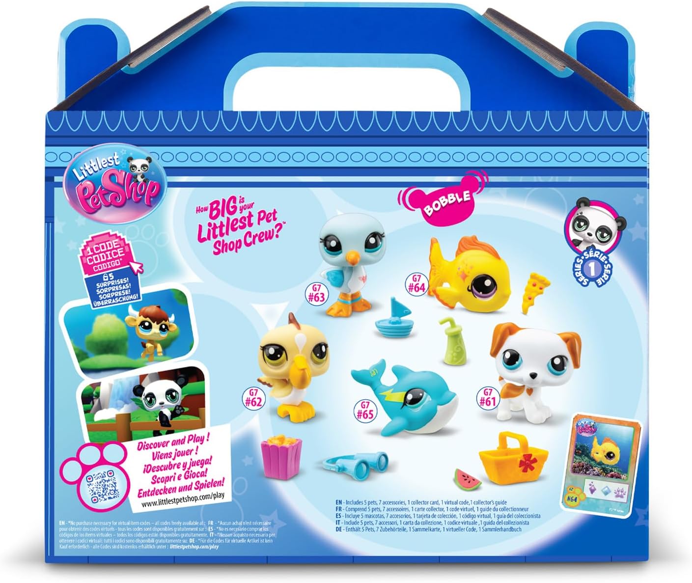 Littlest Pet Shop Collectors Pacote com 5 Amigas da Praia. O pacote contém 5 mini brinquedos LPS, 7 acessórios, 1 cartão colecionável e 1 código virtual. Brinquedos colecionáveis para meninas e meninos.