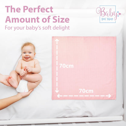 Baby Box Shop - Paninhos de musselina para bebês meninos, 100% algodão macio, para usar como capa de amamentação, paninhos de mão e paninhos de arroto, itens essenciais para bebês recém-nascidos
