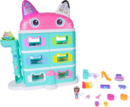 Gabby's Dollhouse: Casa de bonecas do filme Meow-Mazing com figura da Gabby e acessórios, escala 1:12