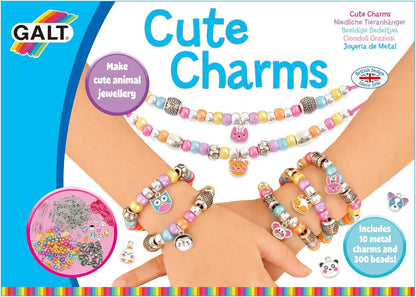 Galt Cute Charms - Kit para fazer colares e pulseiras com estojos criativos - Mais de 300 brinquedos Galt, charms fofos, kits de artesanato infantil, pacote com 2 brinquedos Galt, joias com charms