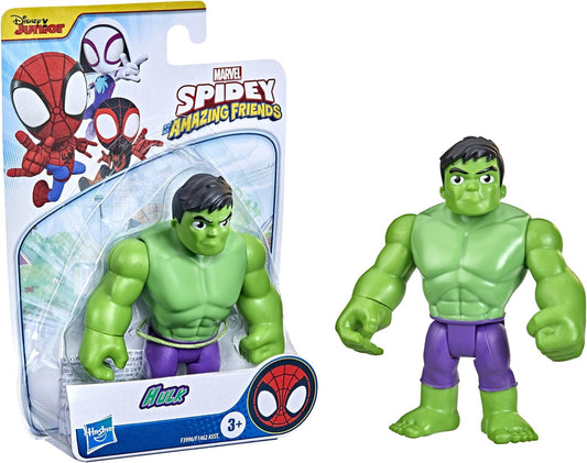 SPIDEY Y SUS AMAZING FRIENDS Marvel Hulk Hero Figura de juguete, figura de acción a escala de 10 cm para niños de 3 años en adelante