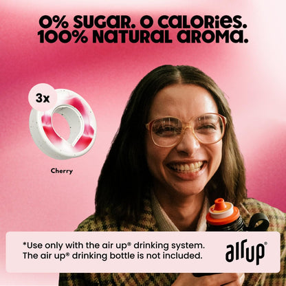 air up® 3 Cápsulas Cereja | Conjunto Degustação de Cápsulas de Sabor para 15 litros de Água sem Açúcar Sabor: Cereja | Para garrafa air up® original