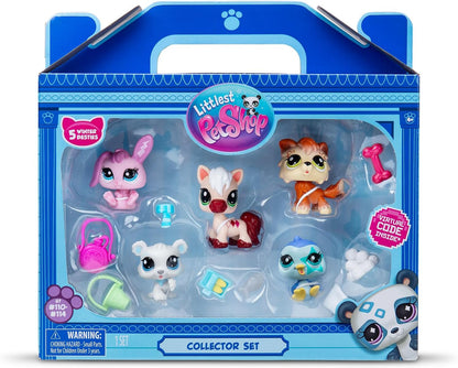Littlest Pet Shop Série 2 - Pacote Colecionável com 5 Amigas de Inverno | O pacote contém 5 mini brinquedos LPS, 7 acessórios, 1 cartão colecionável e 1 código virtual | Brinquedos colecionáveis para meninas e meninos
