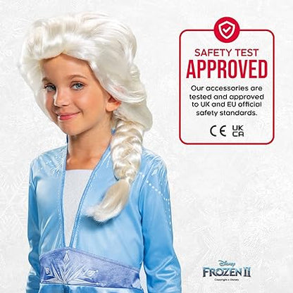 DISGUISE Peruca Elsa oficial da Disney para crianças, acessórios congelados perucas infantis tamanho único