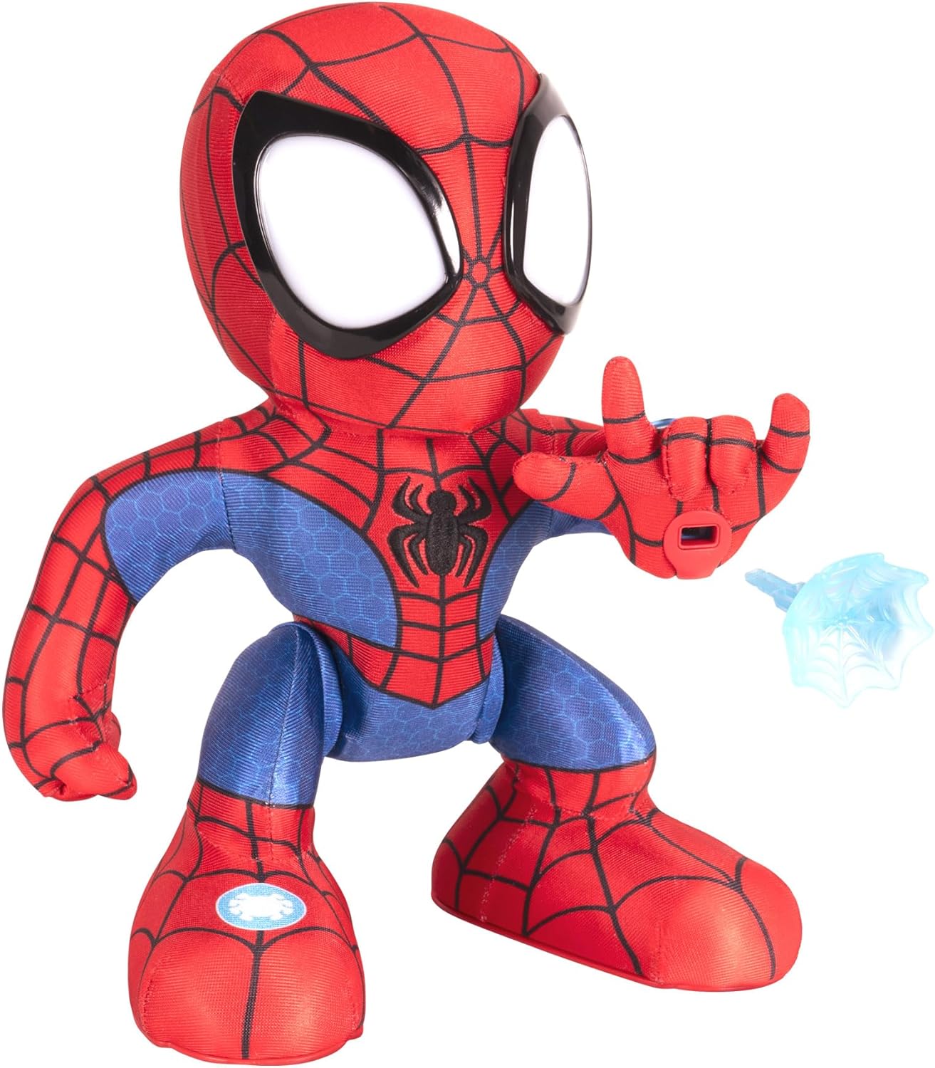 Homem-Aranha e Seus Incríveis Amigos - Incrível Homem-Aranha Flip - Pelúcia animatrônica de 30 cm com luzes, sons e lançador de dardos de teia - Brinquedos do Homem-Aranha da Marvel