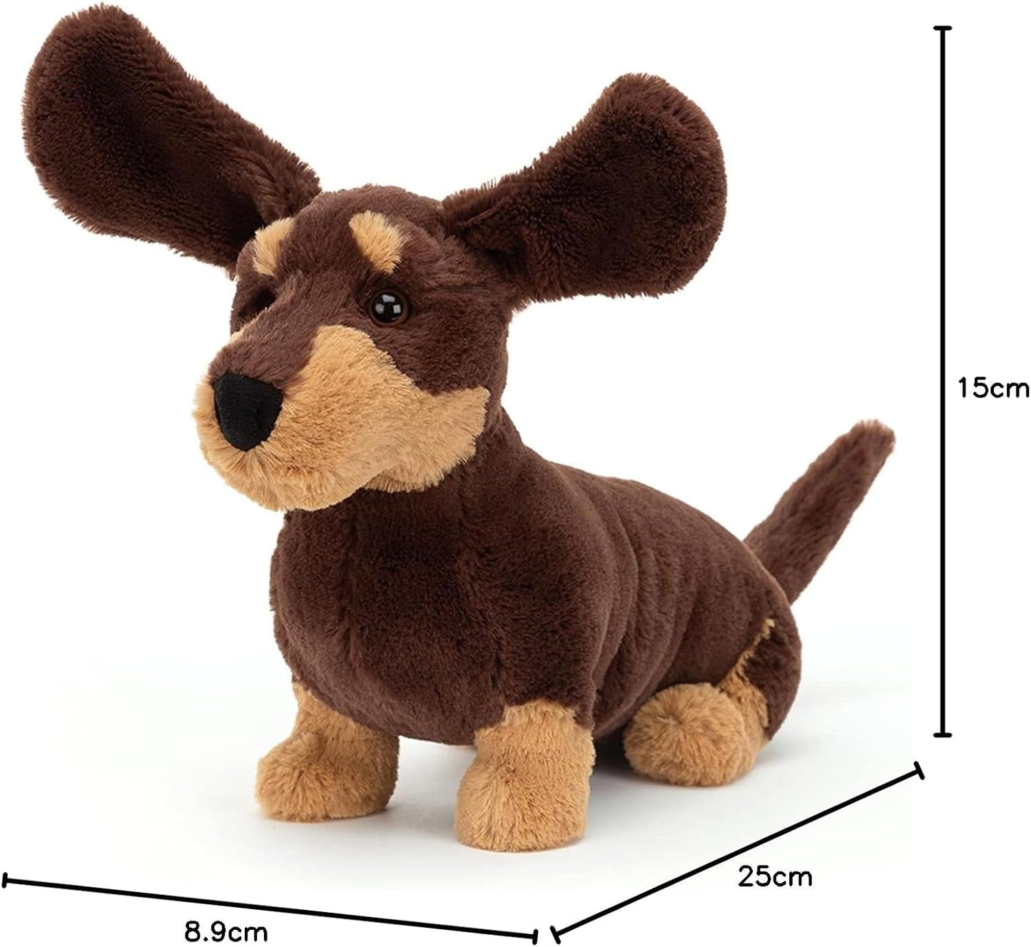 Jellycat Otto Sausage Dog Dachshund Pelúcia Macia Brinquedo