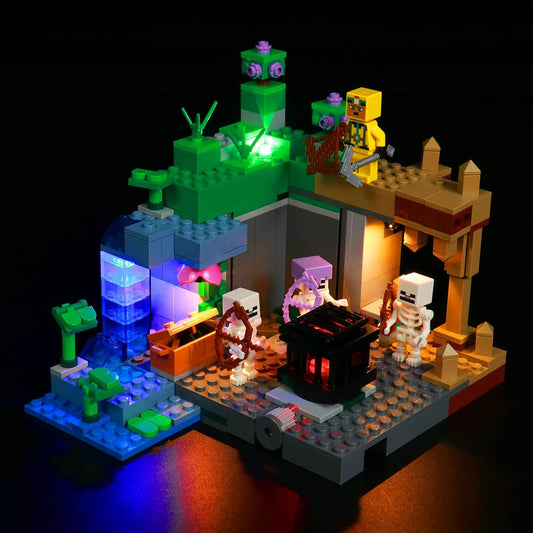 Lego Kit de luz LED para Minecraft Skeleton Dungeon, conjunto de iluminação LED para Minecraft Lego 21189 The Skeleton Dungeon - não inclui modelos, apenas conjunto de luz