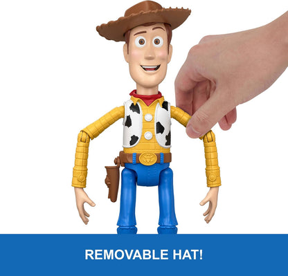 Mattel Disney e Pixar Toy Story 5 Woody em Ação | Boneco de Ação de 30 cm com mais de 50 Frases e Sons do Filme, Fiel ao Filme, JKL95