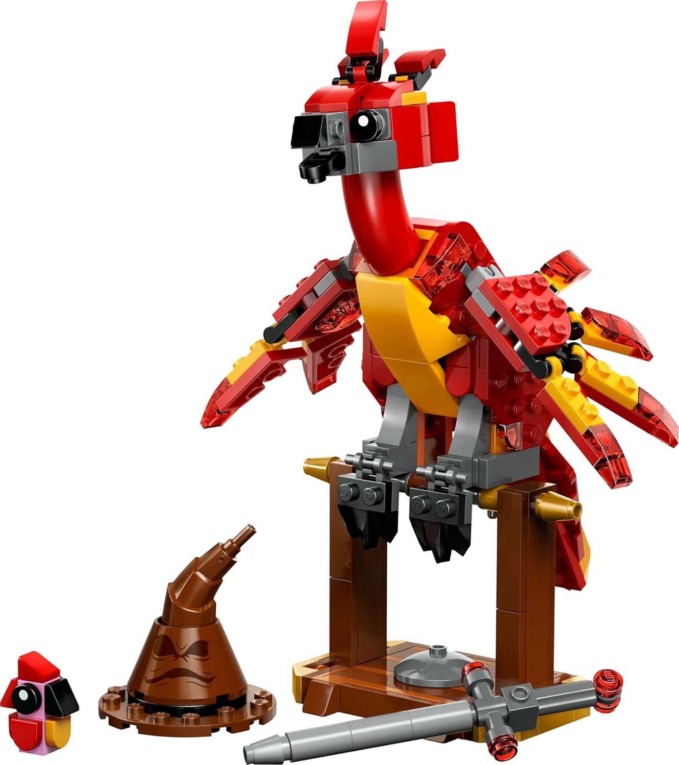 LEGO Harry Potter Fawkes: Fênix de Dumbledore - Brinquedo para Brincar e Exibir - Inclui Chapéu Seletor e Espada de Gryffindor - Presente de Aniversário para Meninas e Meninos a partir de 8 Anos - 76448