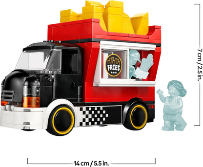LEGO City Food Truck de Batatas Fritas - Kit de Modelo de Veículo com Loja Removível, 2 Minifiguras e Acessórios de Comida de Brinquedo - Ideia de Presente de Aniversário para Meninos a partir de 5 Anos - 60488