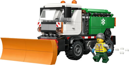 LEGO Caminhão Limpa-Neve City - Kit de Montagem com Minifigura, Ferramentas e Função de Espalhar Sal - Ideia de Presente de Aniversário para Meninos a partir de 6 Anos e Fãs de Engenharia - 60490