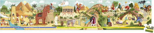 Janod - Quebra-cabeça 100 peças - Tema Antiguidade e Mitologia - Quebra-cabeça Panorâmico Infantil - Desenvolve paciência e concentração - Fabricado na França - Quebra-cabeça para crianças a partir de 6 anos, J02553