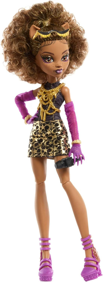 Monster High Conjunto de boneca e acessórios Skulltimate Secrets, Hauntlywood Mysteries Clawdeen Wolf com guarda-roupa revelador e mais de 19 surpresas glamorosas, como roupas para boneca, JBG80