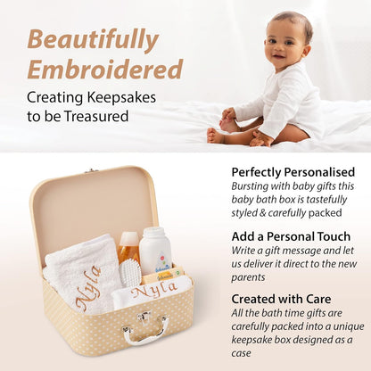 Conjunto de presentes personalizados para bebês: presentes personalizados para bebês, conjunto de banho para bebês, presentes personalizados para recém-nascidos, itens essenciais para recém-nascidos