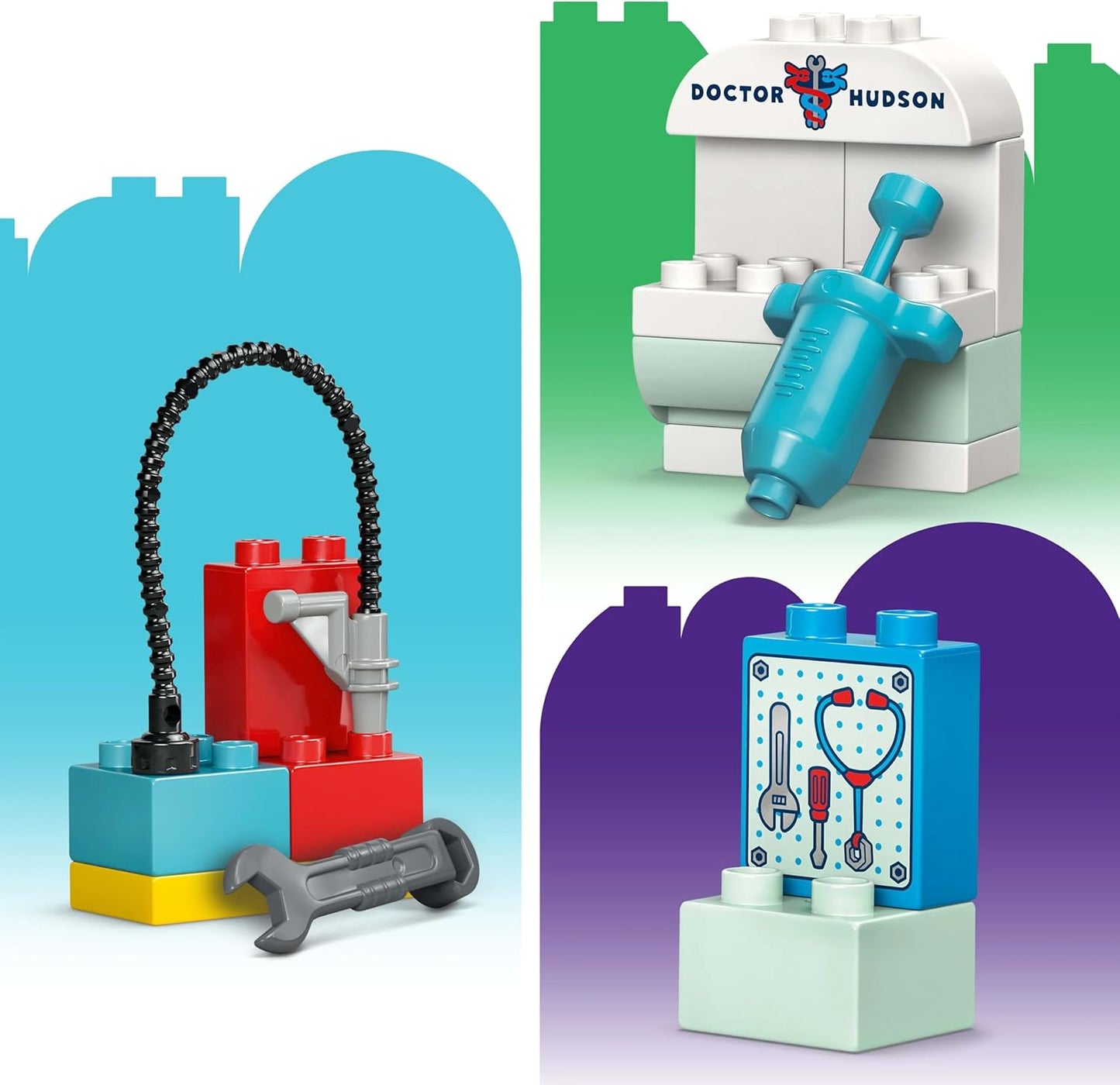 LEGO DUPLO│Disney e Pixar A Visita de McQueen à Garagem do Doutor - inclui um Carro de Corrida para Crianças, Ferramentas e Acessórios para Lavagem de Carro - Presente para Meninos e Meninas a partir de 2 Anos - 10456